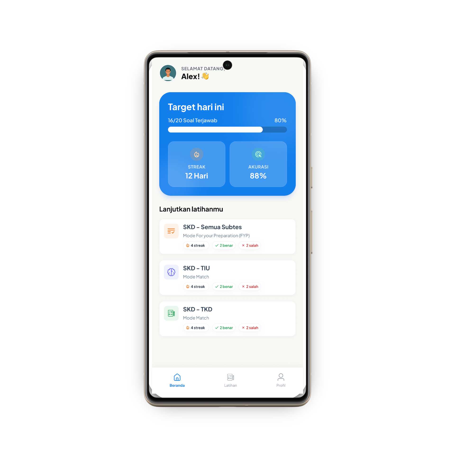 beranda aplikasi tuntastes